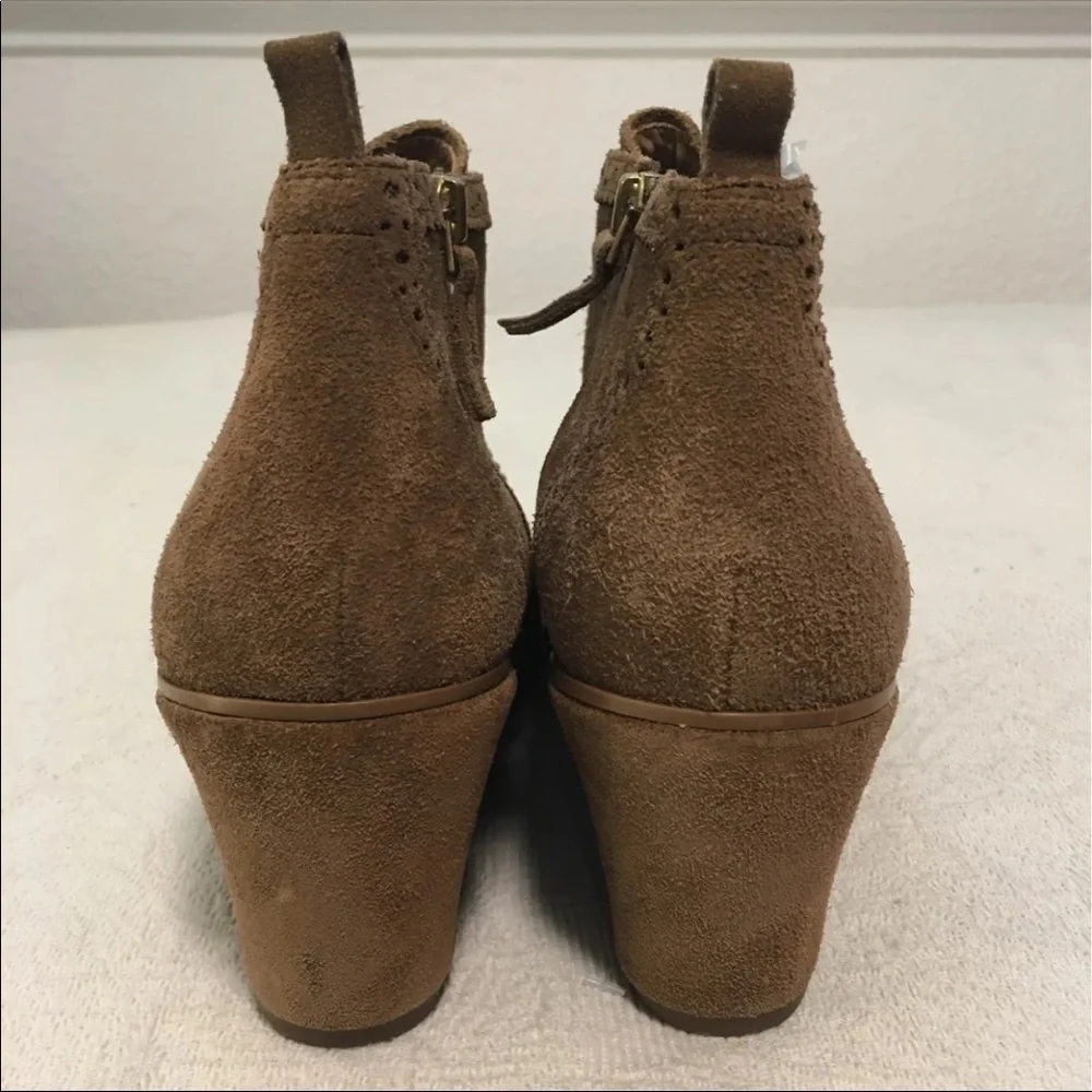 Suede Wedge Ankle Boots Booties Womens Size 11 Renaissance Ren Faire Buckle